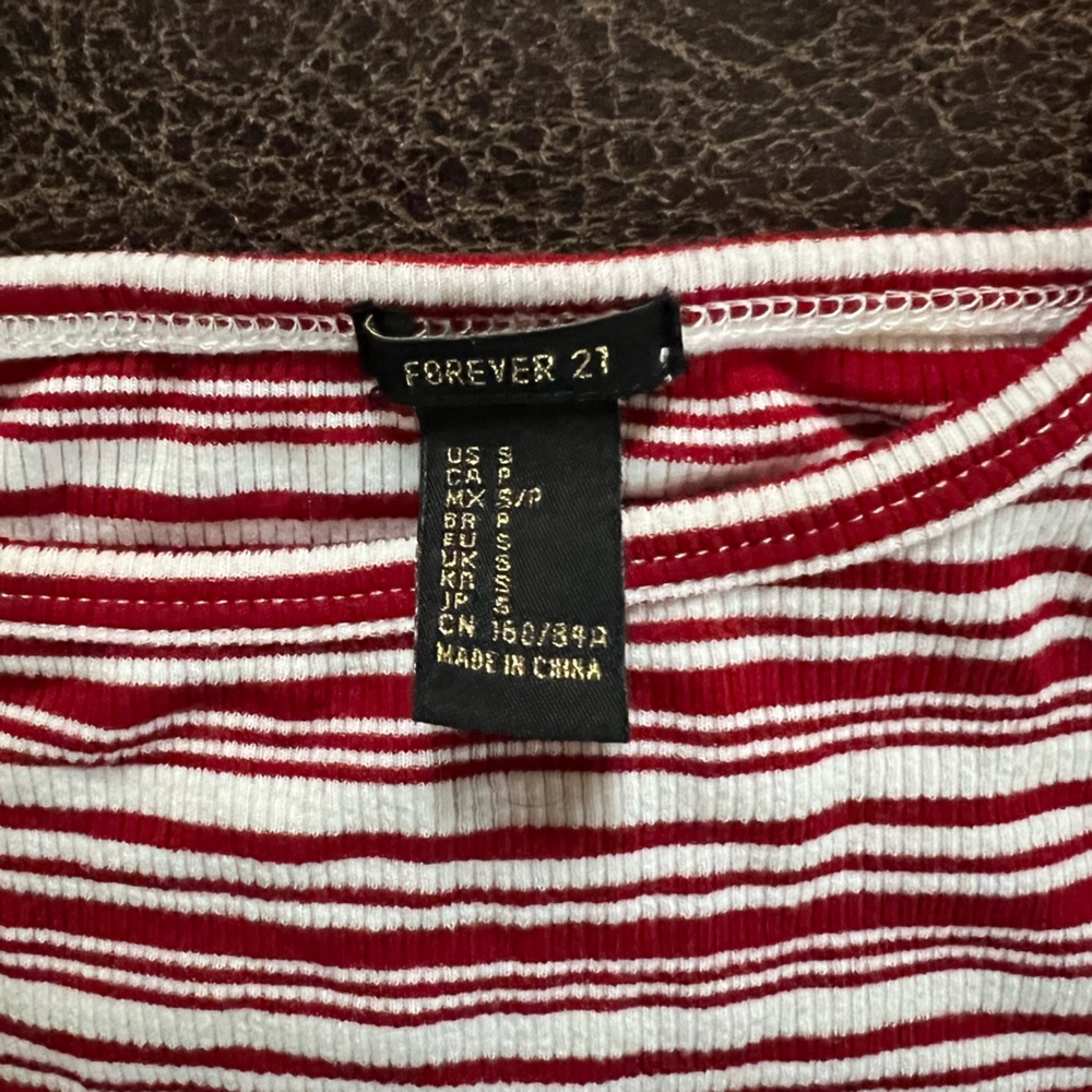 Forever 21 red and white tank top